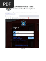 GC Women University Sialkot: Online Admission User Manual - Applicant