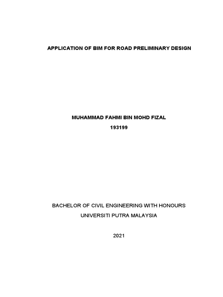 Application of BIM For Road Preliminary Design by Fahmi Fizal | PDF ...