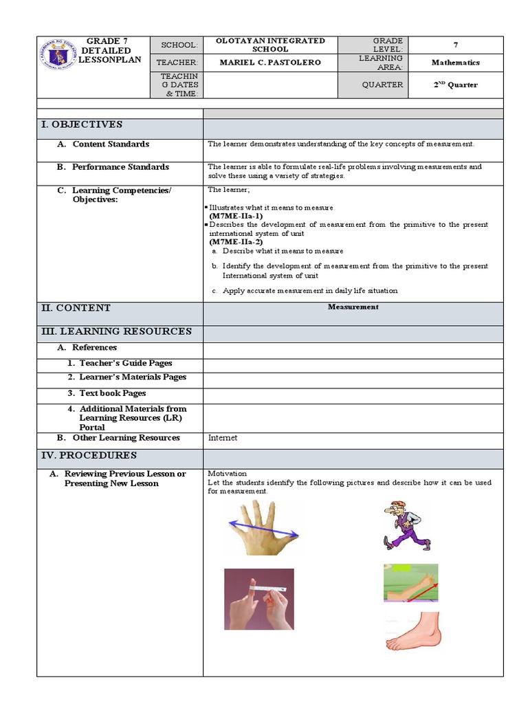 Measurement Concepts for Grade 7 | PDF | Measurement | Metre