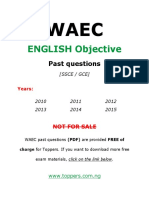 WAEC 2010 ENGLISH OBJECTIVE PAST QUESTIONS (PDF