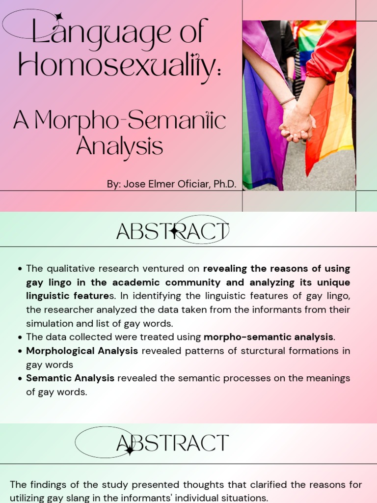 Morphosemantic Analysis of Gay Lingo | PDF | Linguistics | Gender Studies