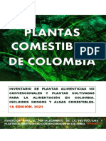 Plantas Comestibles de Colombia 2021 - Inv Plantas Alimenticias No Convencionales y Plantas Comestibles Cultivadas en Colombia