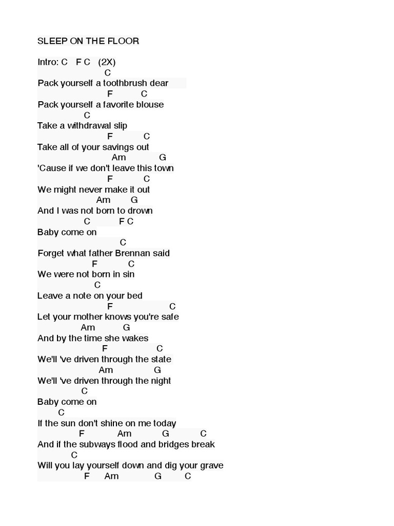 Sleep On The Floor PDF