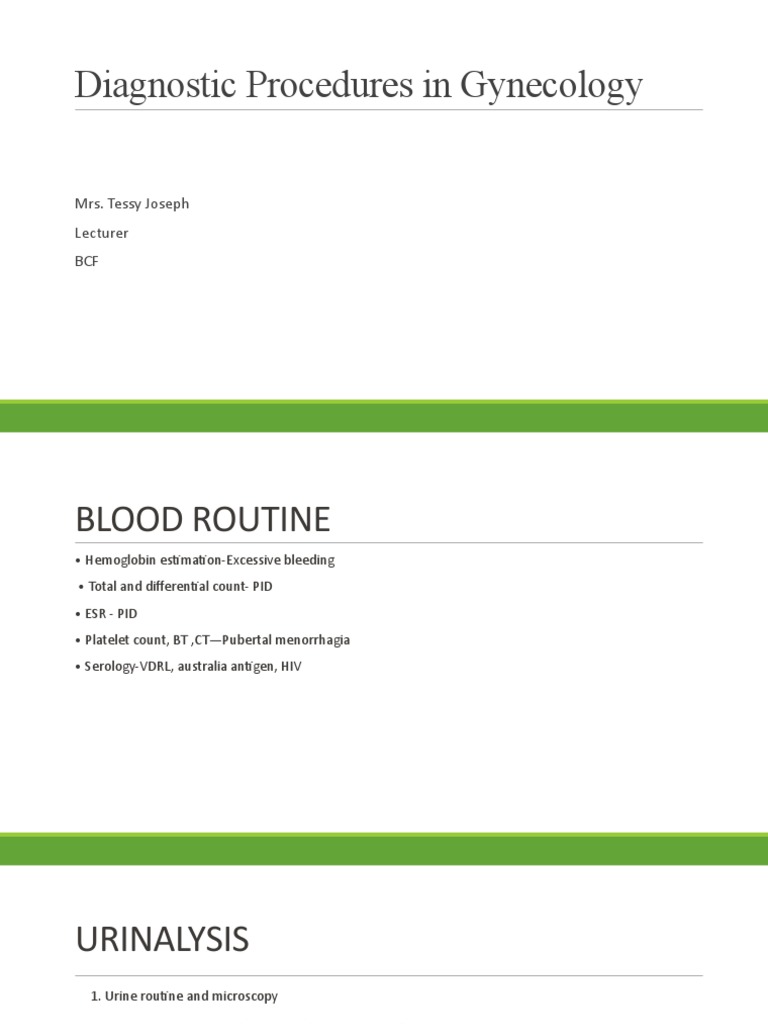 Diagnostic Procedures in Gynecology: An Overview of Common Tests and ...