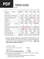 Intermediate Accounting 1 Inventories - Assignment