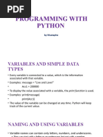 Programming With Python: by Mustapha