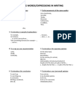 Linking Words/Expressions in Writing