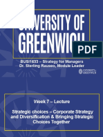 Lecture - Week 7 - Strategic Chocies - Corporate Strategy and Diversification