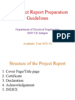 BE Project Report Preparation Guidelines: Department of Electrical Engineering SBPCOE Indapur