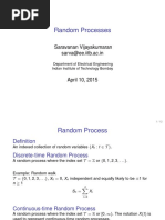 Random Processes: Saravanan Vijayakumaran Sarva@ee - Iitb.ac - in