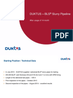 Duktus - Bls Slurry Pipeline: After Usage of 14 Month