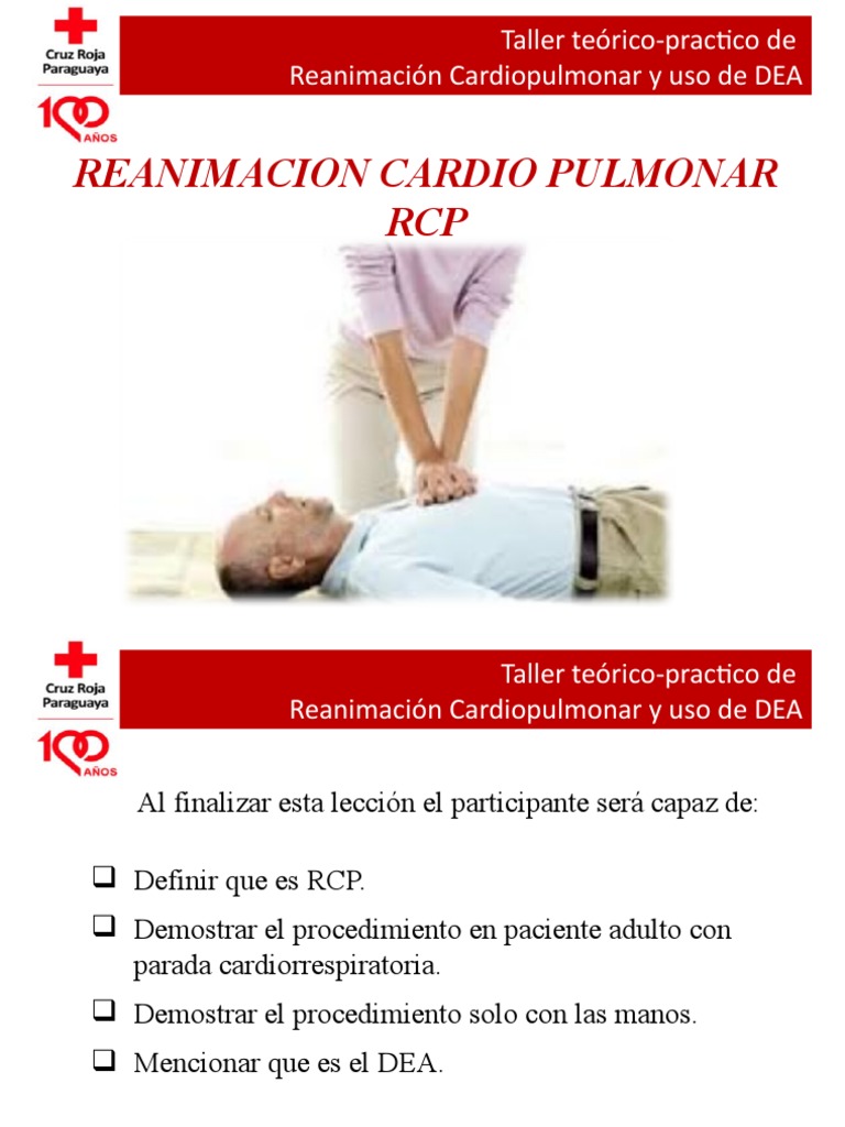 RCP y Uso de DEA | PDF | Reanimación cardiopulmonar | Paro cardíaco