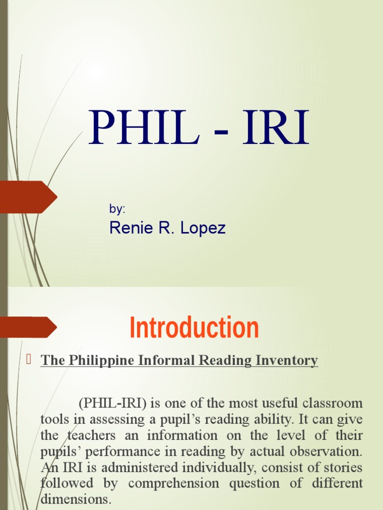 Phil iri renie r lopez pdf reading comprehension communication