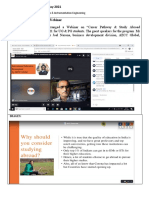 Monthly Report May 2021 Event Name /title: Online Webinar Description: Department Arranged A Webinar On "Career Pathway & Study Abroad