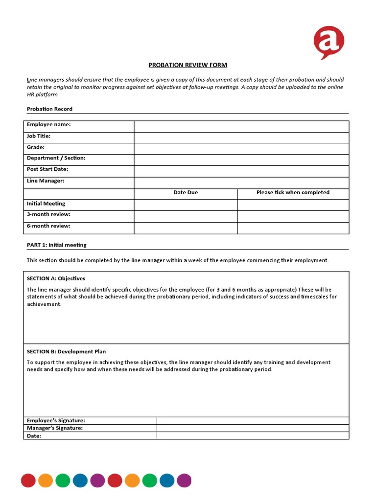 Probationary Review-Form | PDF | Communication | Business