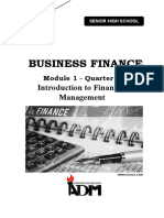 Business Finance: Introduction To Financial Management