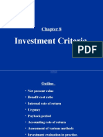 Investment Criteria: Prof - Ashalatha J.K.S.H I M, Nitte