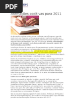 Feliz 2011_ Afirmações Positivas