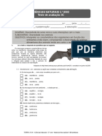 Ciências Naturais 5.º Ano Teste de Avaliação 3C