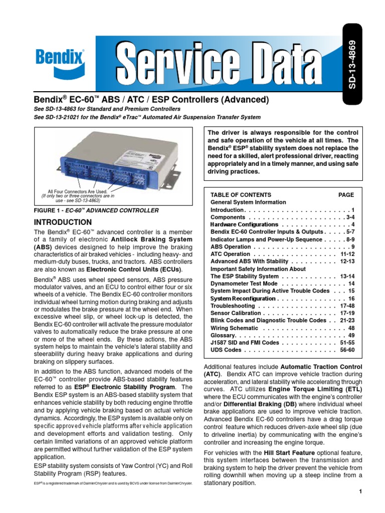 Bendix SD 13 4869 | PDF | Anti Lock Braking System | Programmable Logic ...
