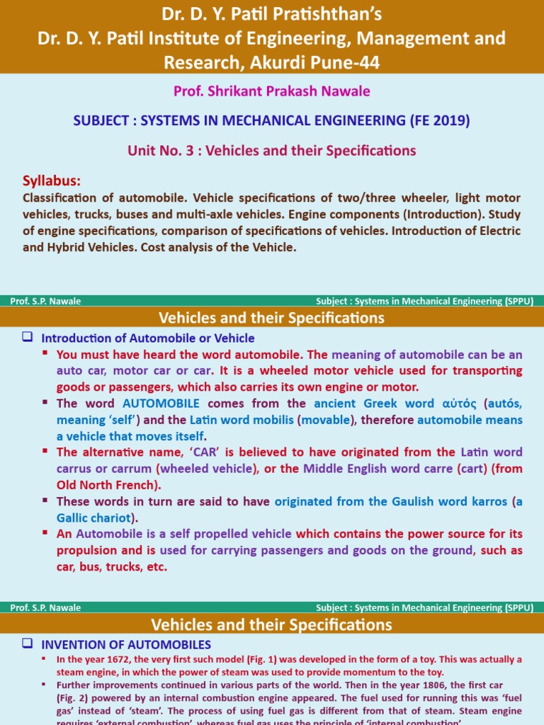 Diesel Vehicle Specifications Overview | PDF | Piston | Electric Vehicle