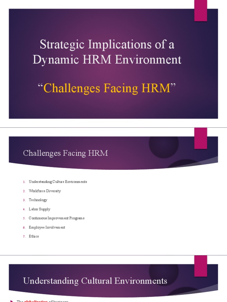 HRM Challenges in a Dynamic Environment | PDF