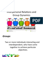 Interpersonal Relations and Group Dynamics
