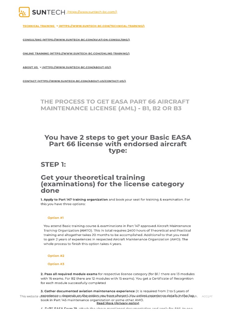 EASA PART 66 AML Endorsement Procedure | PDF
