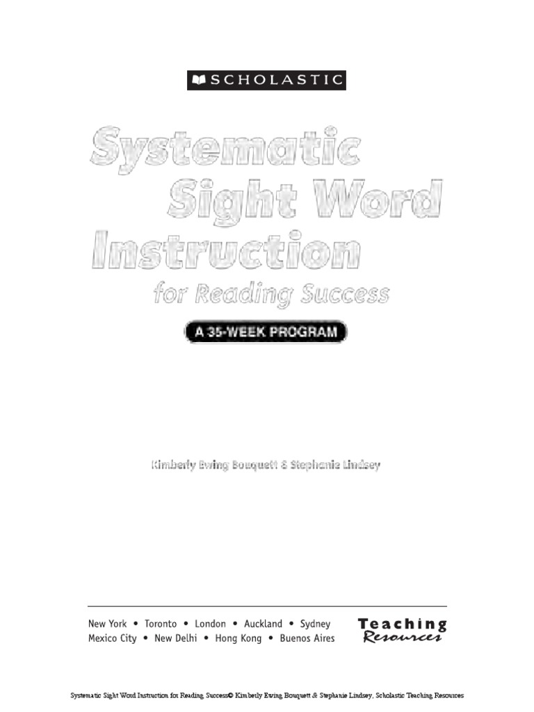 Systematic Sight Word Instruction | PDF | Educational Psychology ...