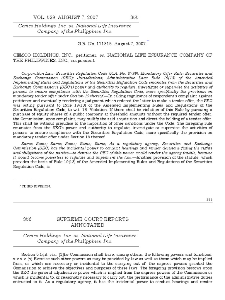 CEMCO Holdings, Inc. vs. National Life Assurance Co. of The Philippines