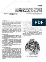 Desenvolvimento do Motor de Tempo e Elevação de Válvulas Variáveis ​​(VTEC) para o Honda NSX