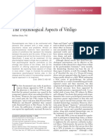 The Psychological Aspects of Vitiligo: Sychocutaneous Edicine