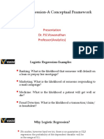 Logistic Regression-A Conceptual Framework: Presentation Dr. P.K.Viswanathan Professor (Analytics)