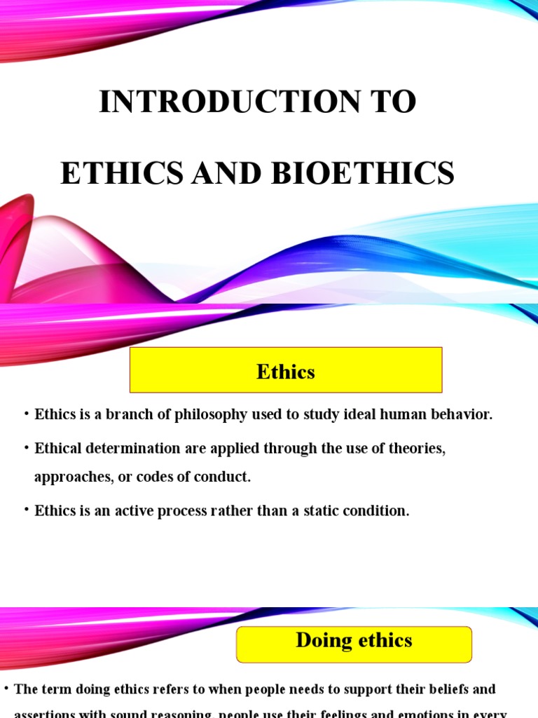 Introduction To Ethics and Bioethics | PDF | Morality | Bioethics