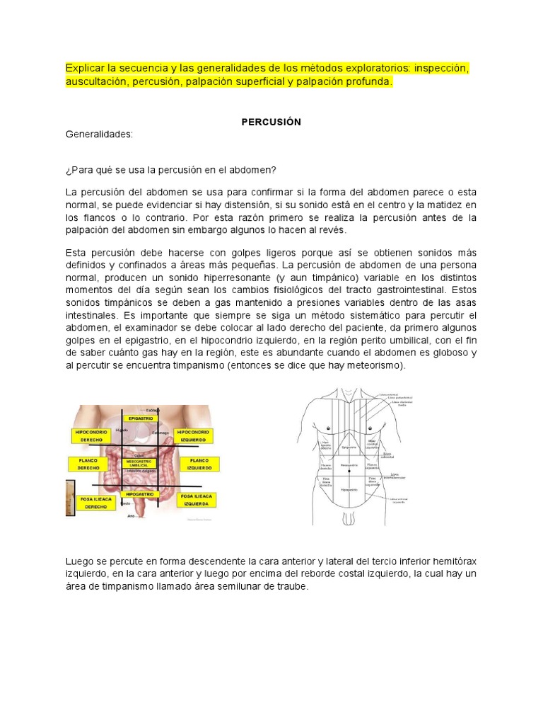 Exploración física del abdomen: descripción de los métodos generales de ...
