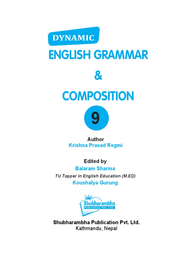 Dyanamic English Grammar and Composition-9 PDF Curriculum Speech image photo