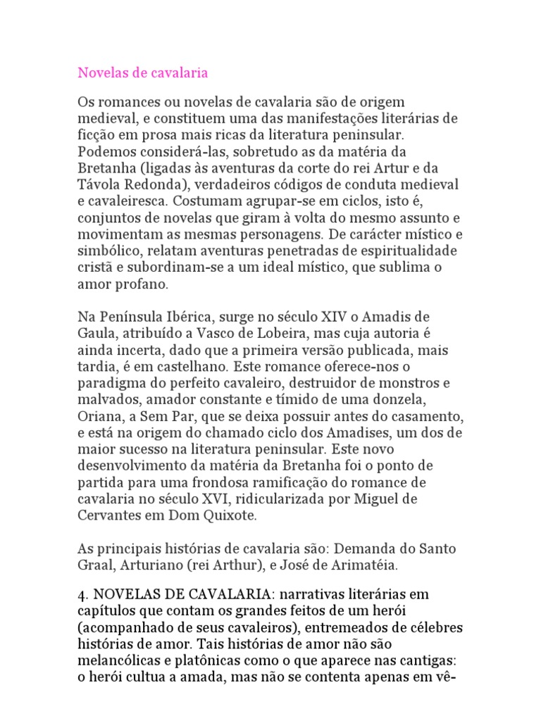 Novelas de Cavalaria | PDF | Rei Arthur | Romance cavalheiresco, image size:768x1024