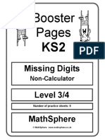 Booster Pages: Missing Digits Level 3/4
