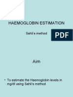 Haemoglobin Estimation: Sahli's Method