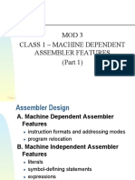 Mod 3 Class 1 - Machine Dependent Assembler Features (Part 1)