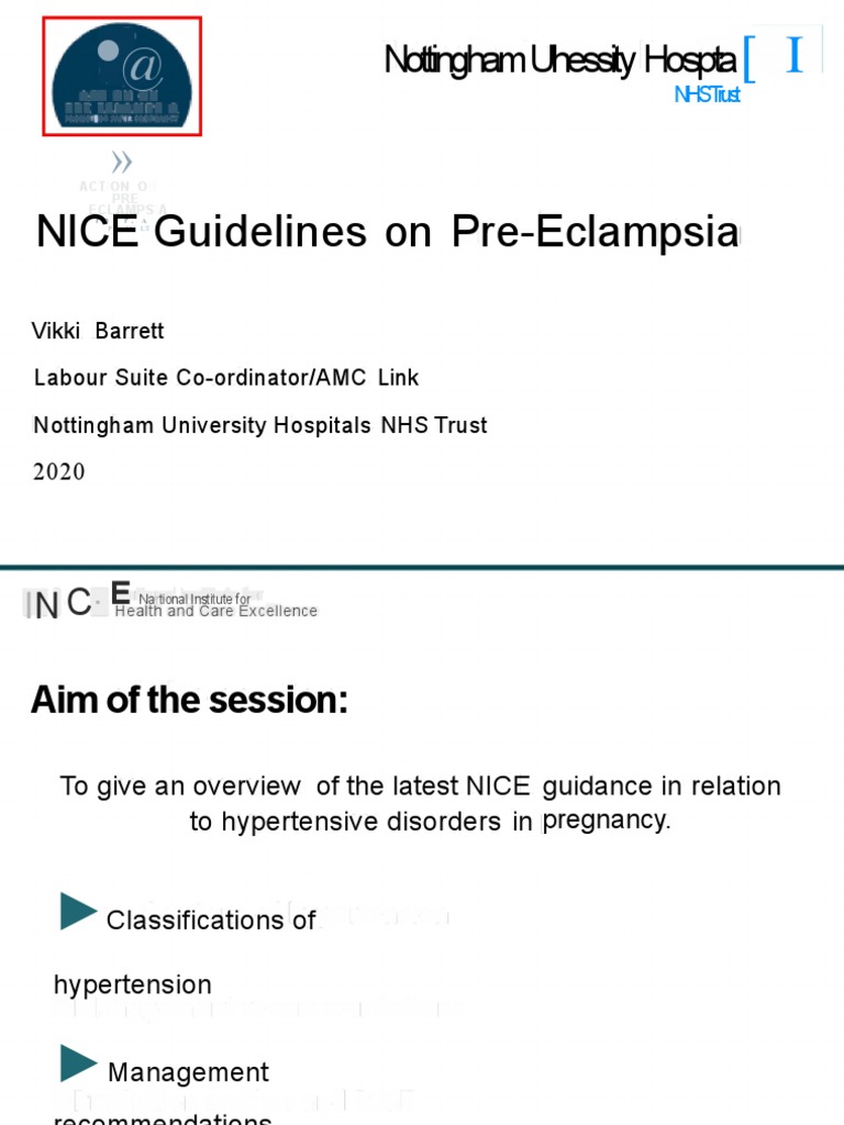 NICE Pre Eclampsia PDF Hypertension Public Health
