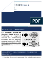 Community Immersion & Organizing: Prepared By: Hubertlew M. Magrata