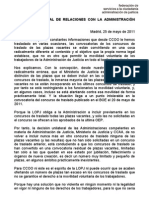 Carta CCOO Exigencia Todas Plazas Concurso Antes OEP 25-5-2011