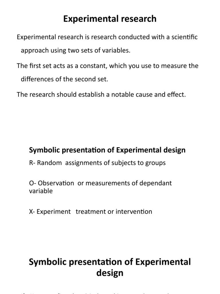 Types of Experimental Design PDF Experiment Design Of Experiments