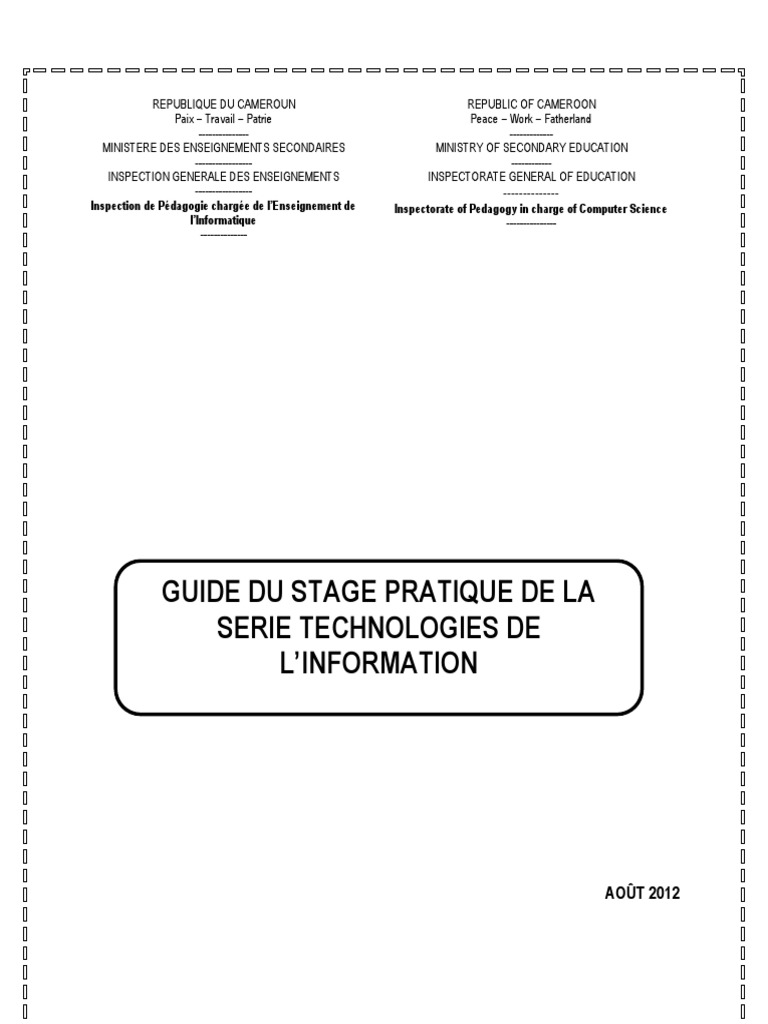Guide du Stage Pratique en TI | PDF | Business