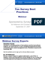 Top Ten Survey Best Practices