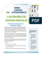 Calendario de Enfasis Mensuales 2020
