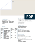 Fresher: Personal Dossier Extra Curriculum Activities