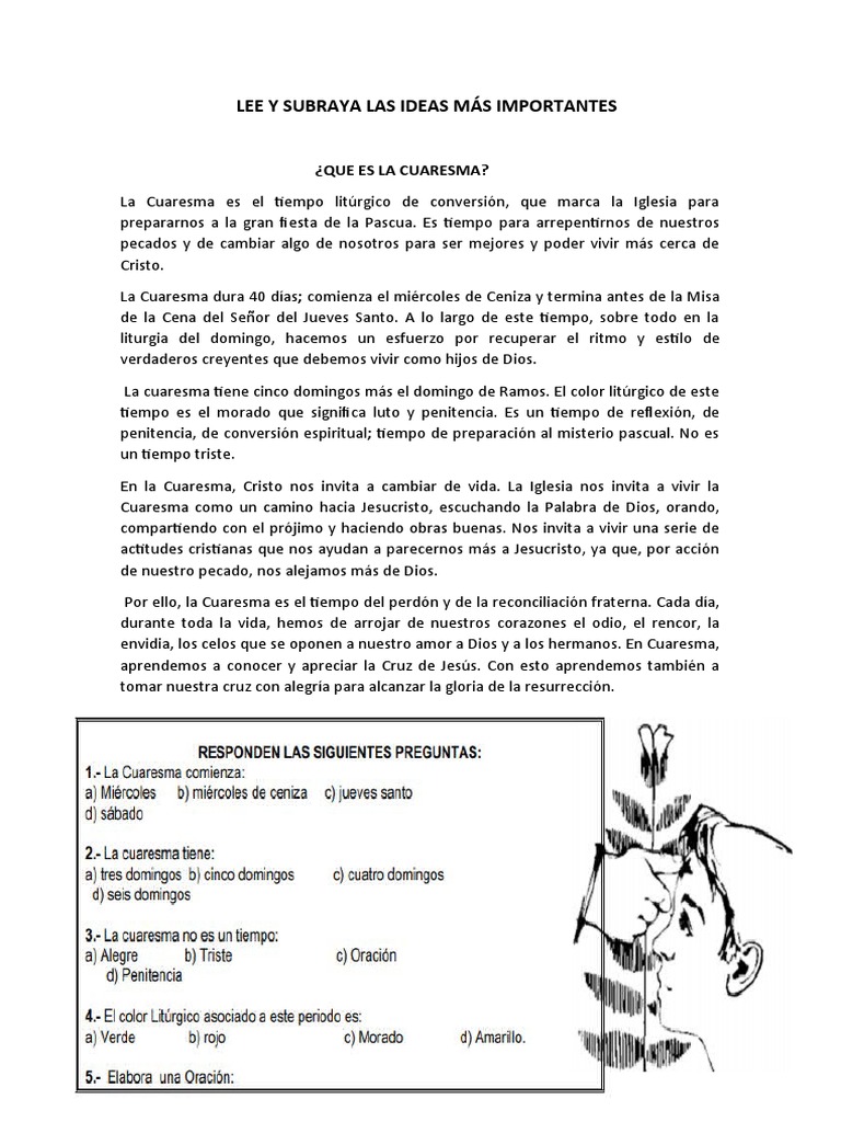 Significado y Prácticas de la Cuaresma | PDF | Prestado | Pascua de ...
