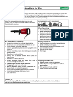 Concrete Breaker Instructions For Use: When Operating